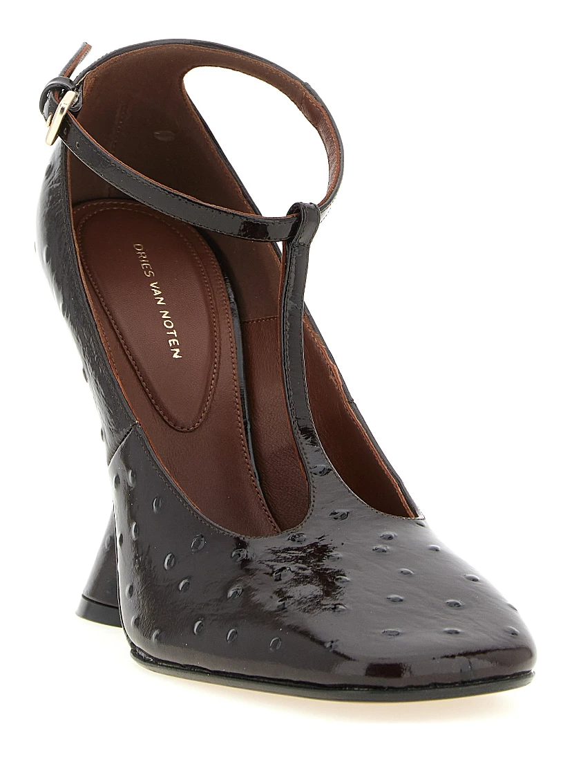 Bordeaux Calfskin Wedge Sandals