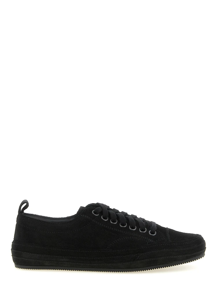 Black Leather Low Top Sneakers