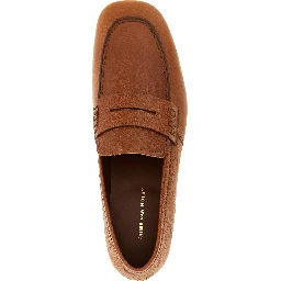 Brown Lamb Leather Slip-On Loafers