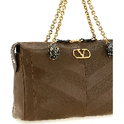 Brown Lamb Leather Shoulder Bag