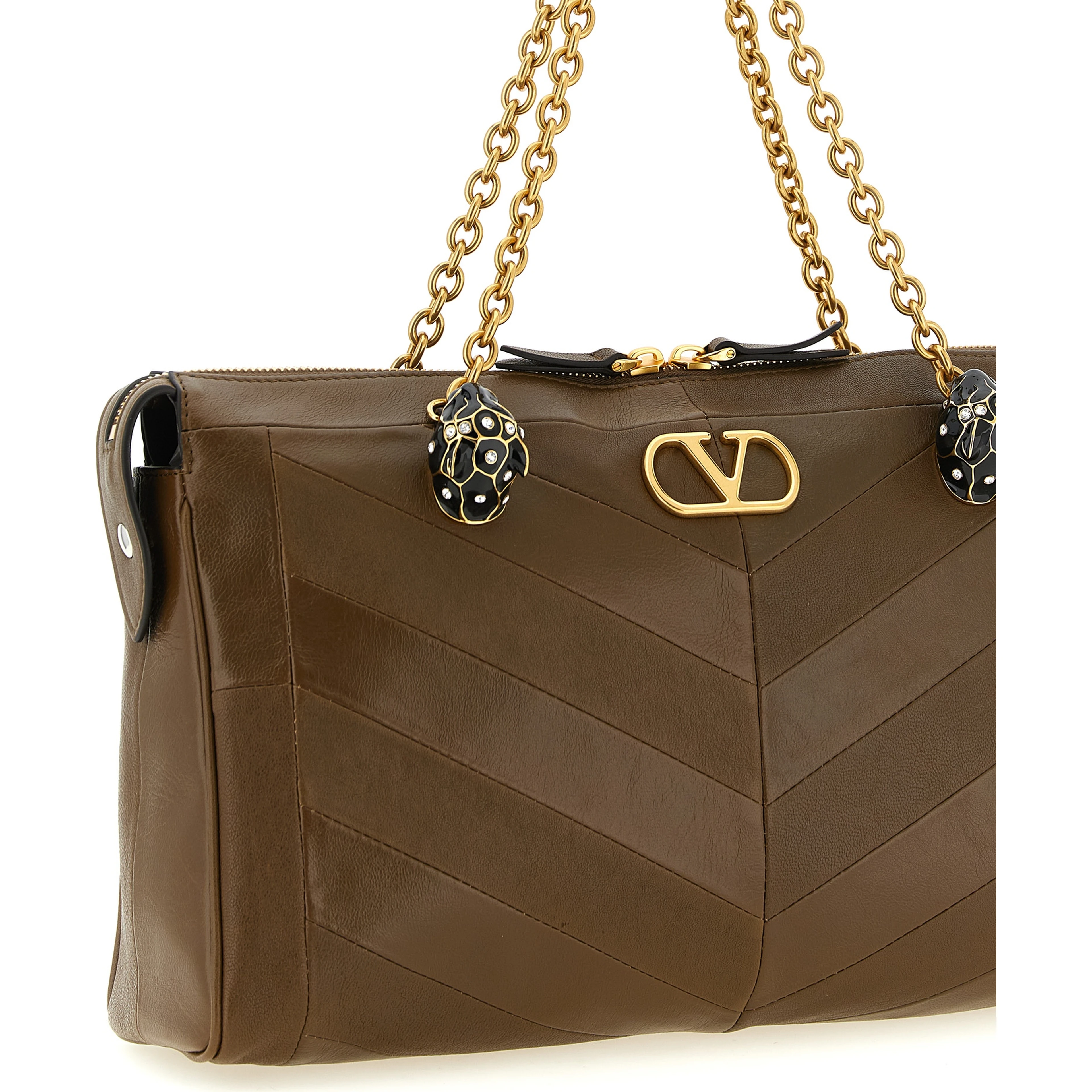 Brown Lamb Leather Shoulder Bag