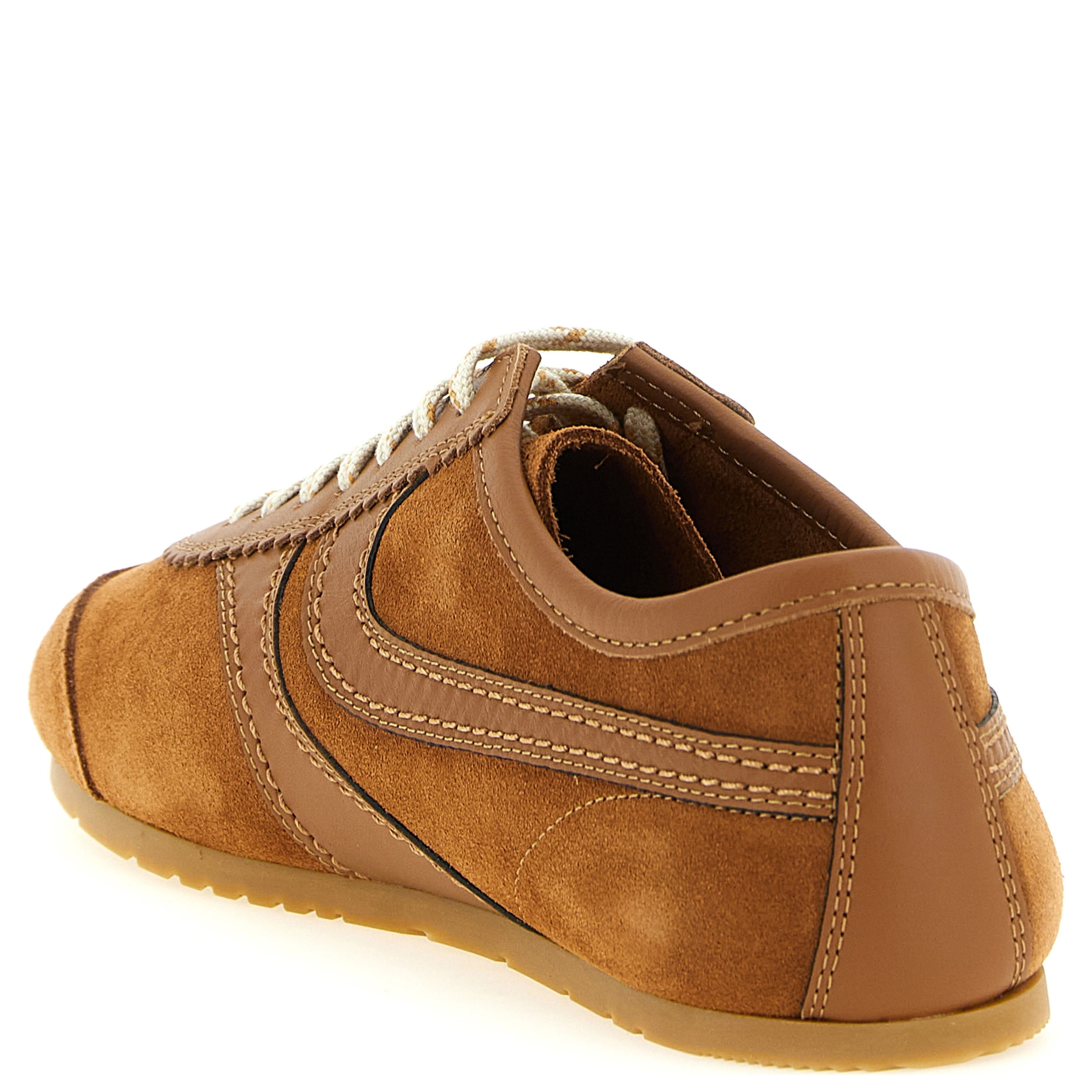 Brown Calfskin Low Top Sneakers