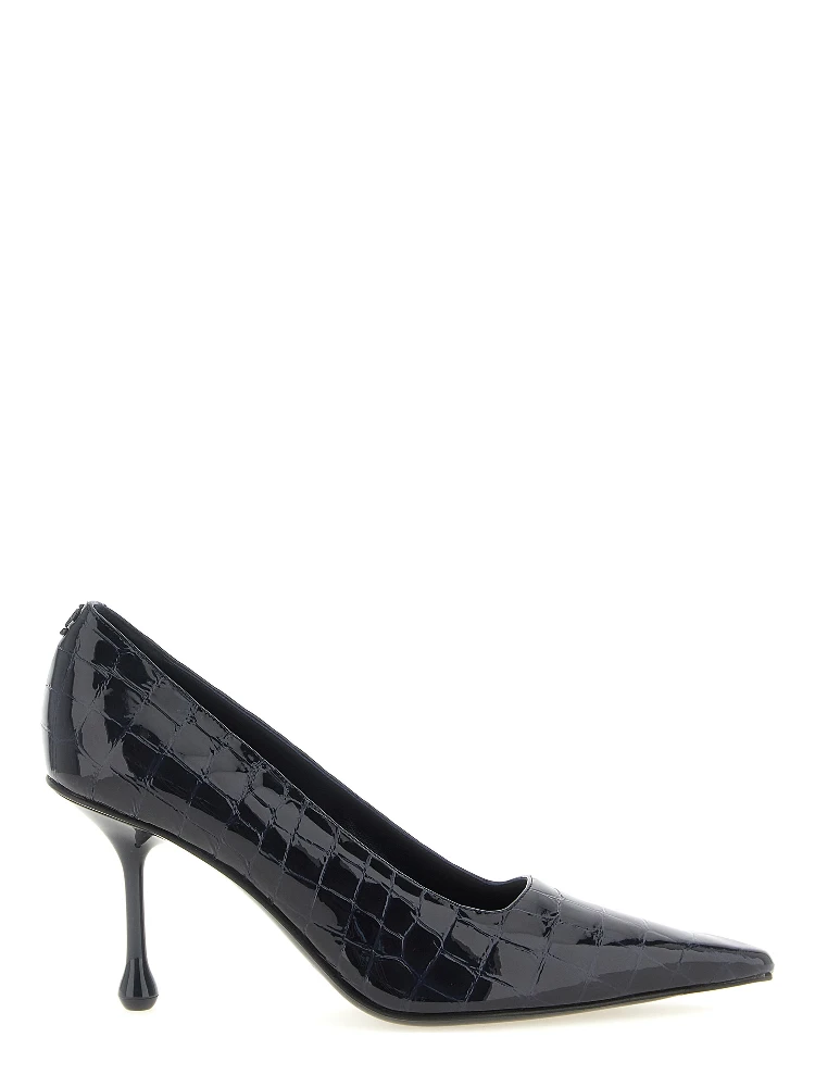 Blue Leather High Heel Pumps