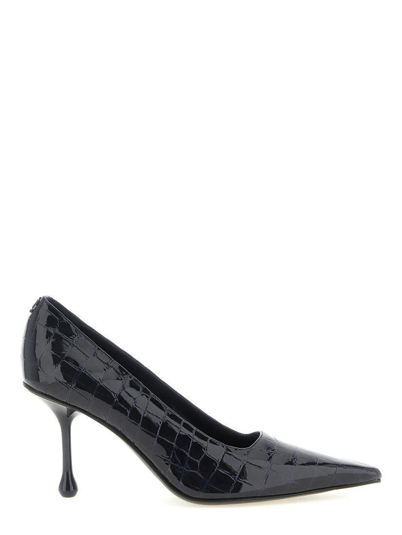 Blue Leather High Heel Pumps