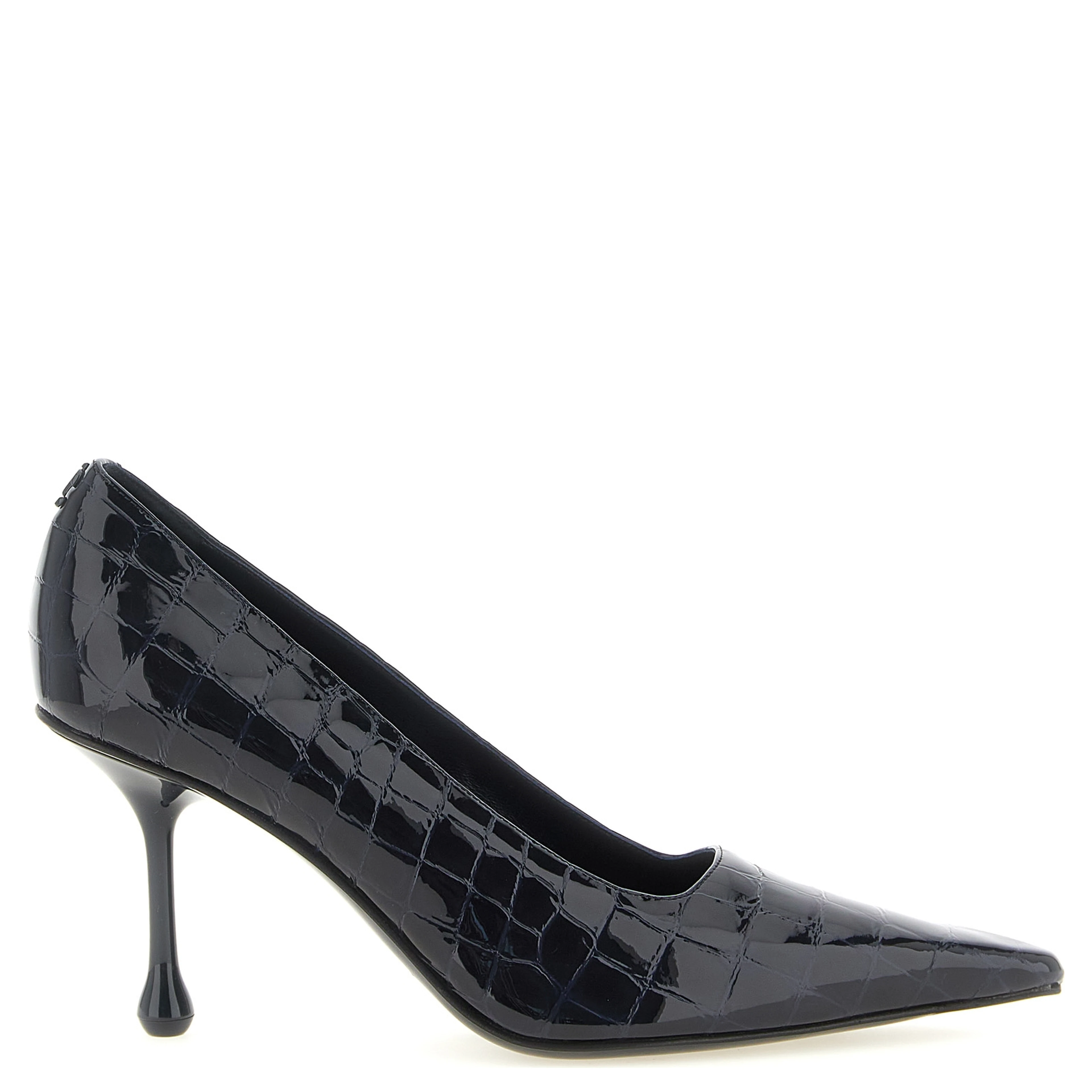 Blue Leather High Heel Pumps