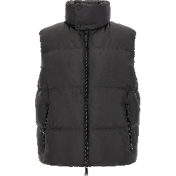 Black Polyester Sleeveless Jacket