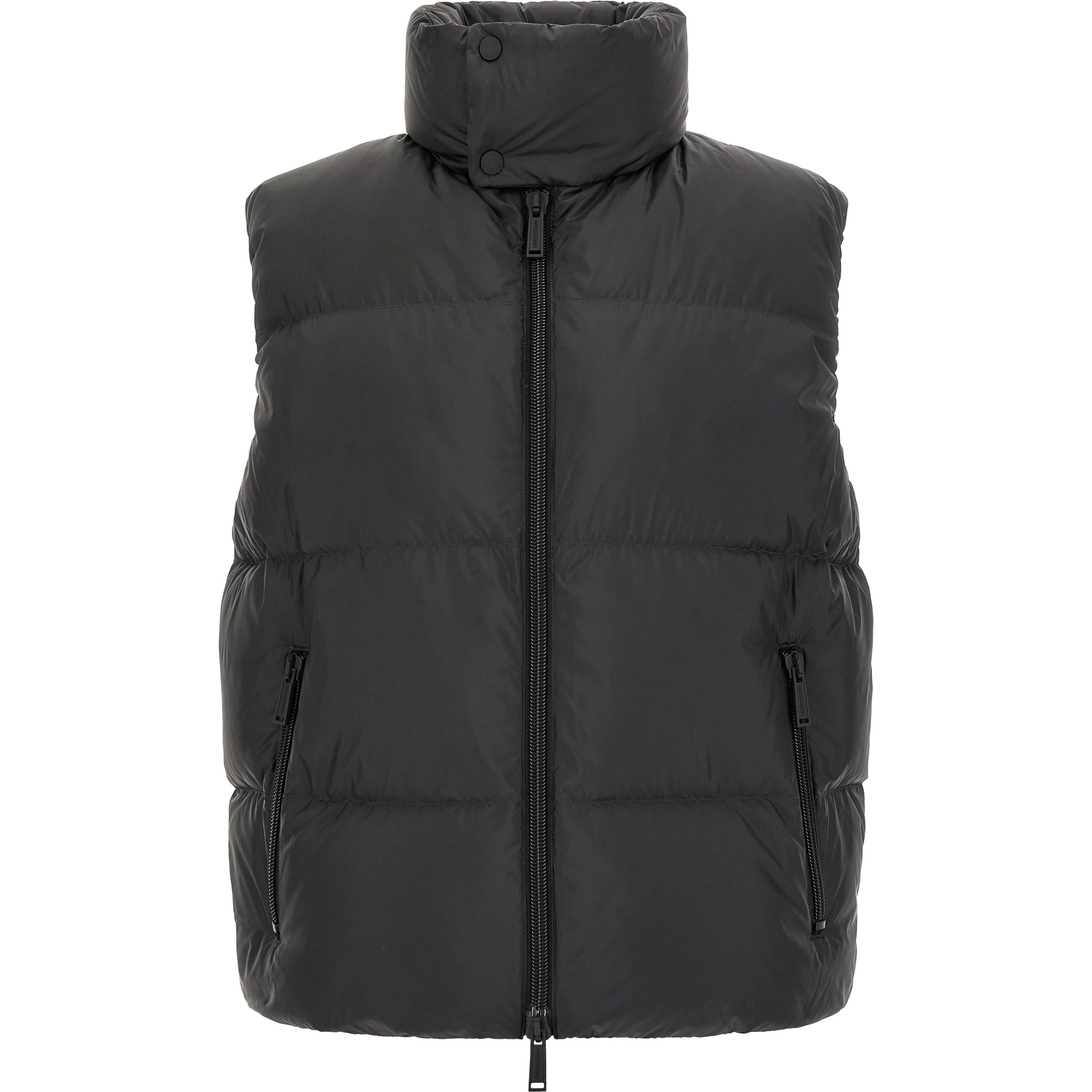 Black Polyester Sleeveless Jacket