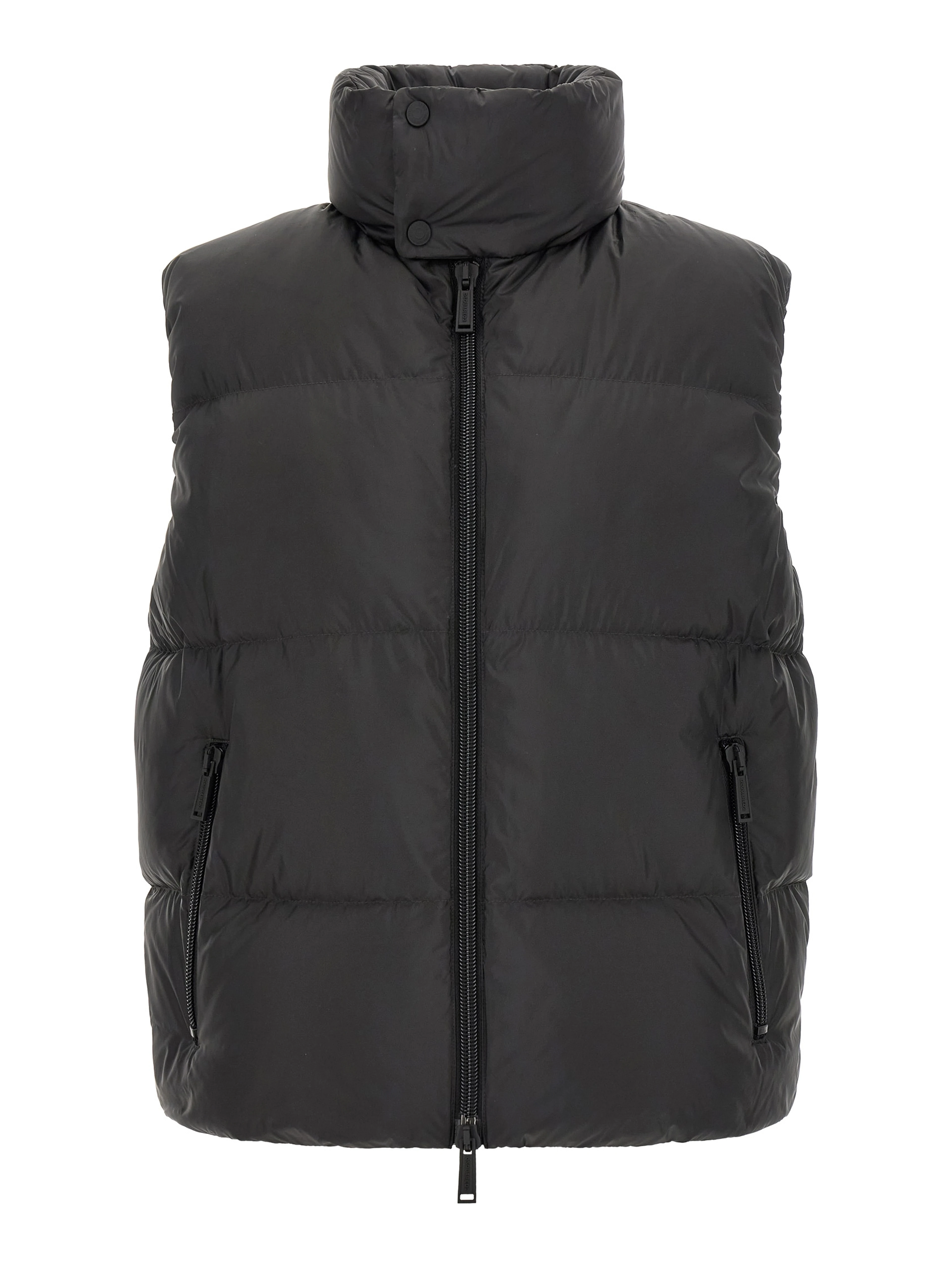 Black Polyester Sleeveless Jacket