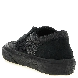 Black Cotton Low Top Sneakers