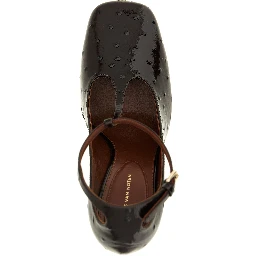 Bordeaux Calfskin Wedge Sandals