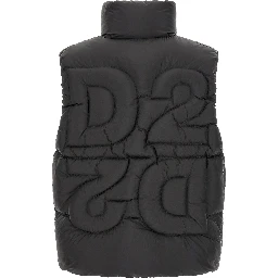 Black Polyester Sleeveless Jacket