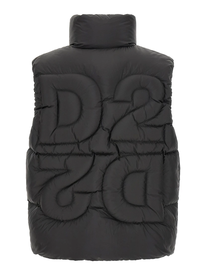 Black Polyester Sleeveless Jacket