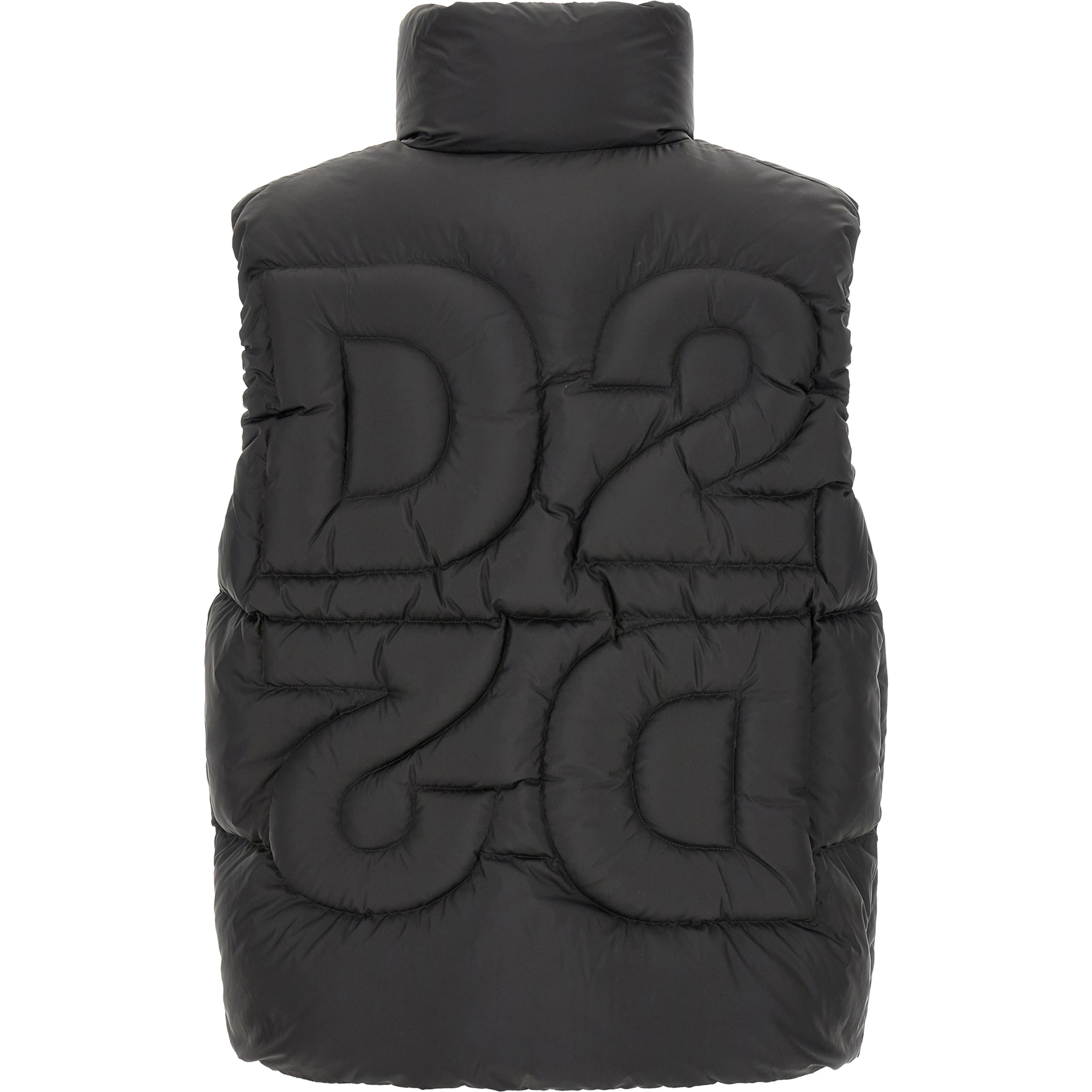 Black Polyester Sleeveless Jacket