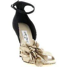 Multicolor Tencel Stiletto Heel Sandals
