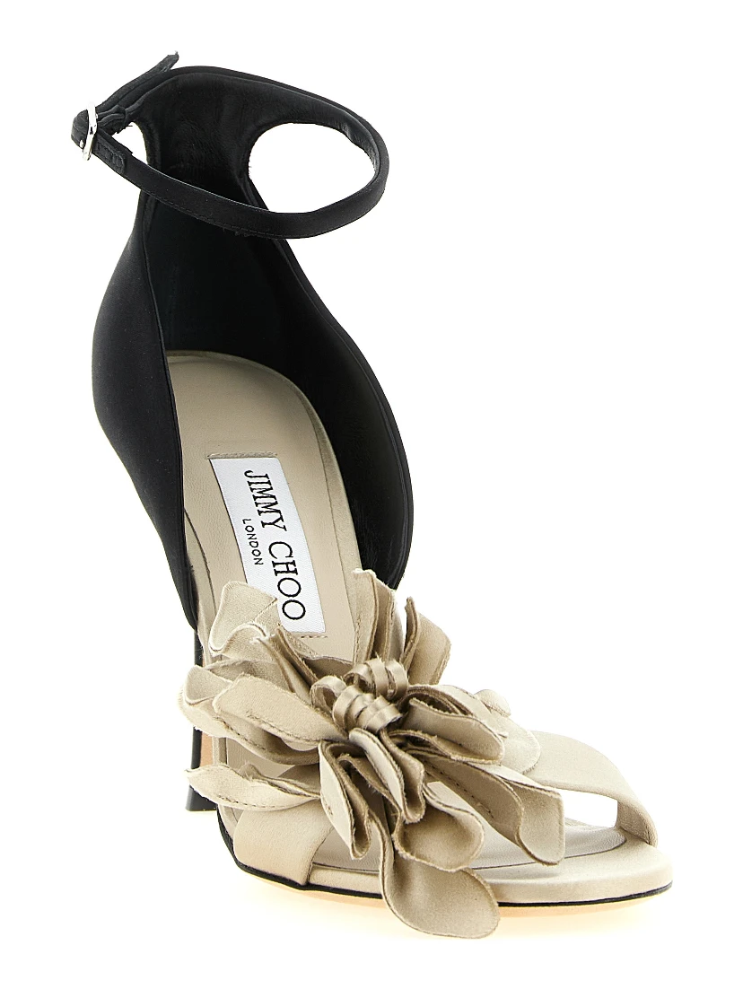 Multicolor Tencel Stiletto Heel Sandals