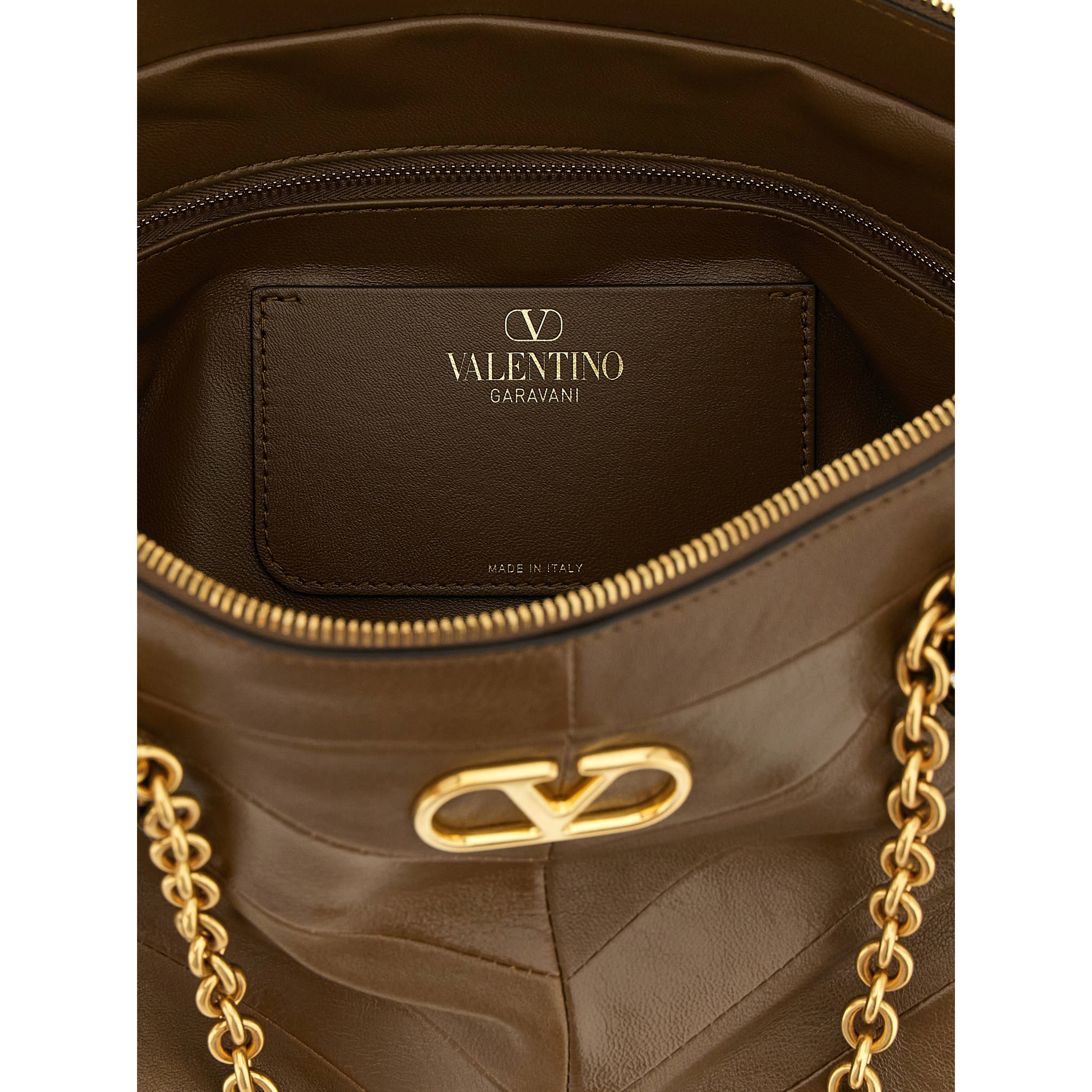 Brown Lamb Leather Shoulder Bag