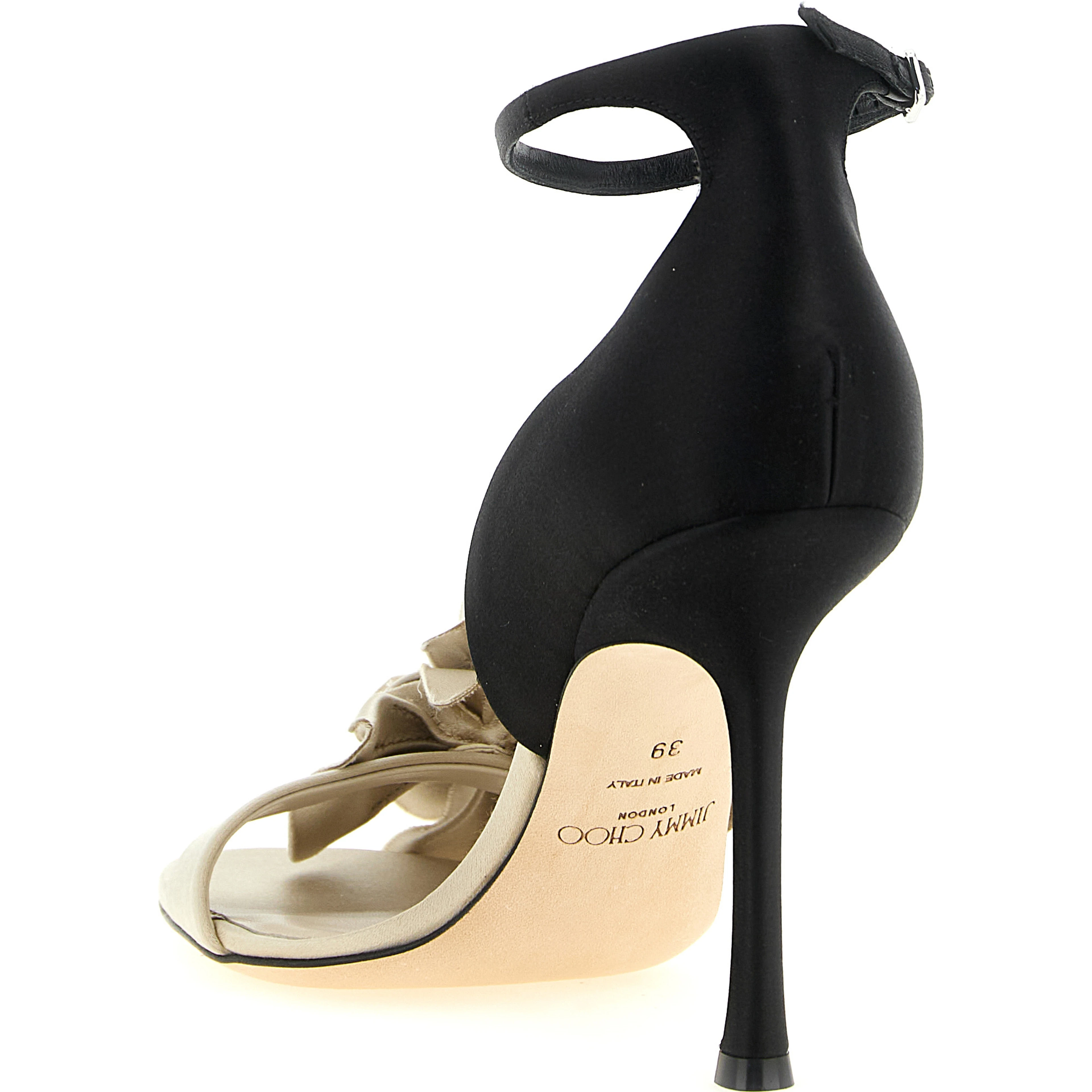 Multicolor Tencel Stiletto Heel Sandals