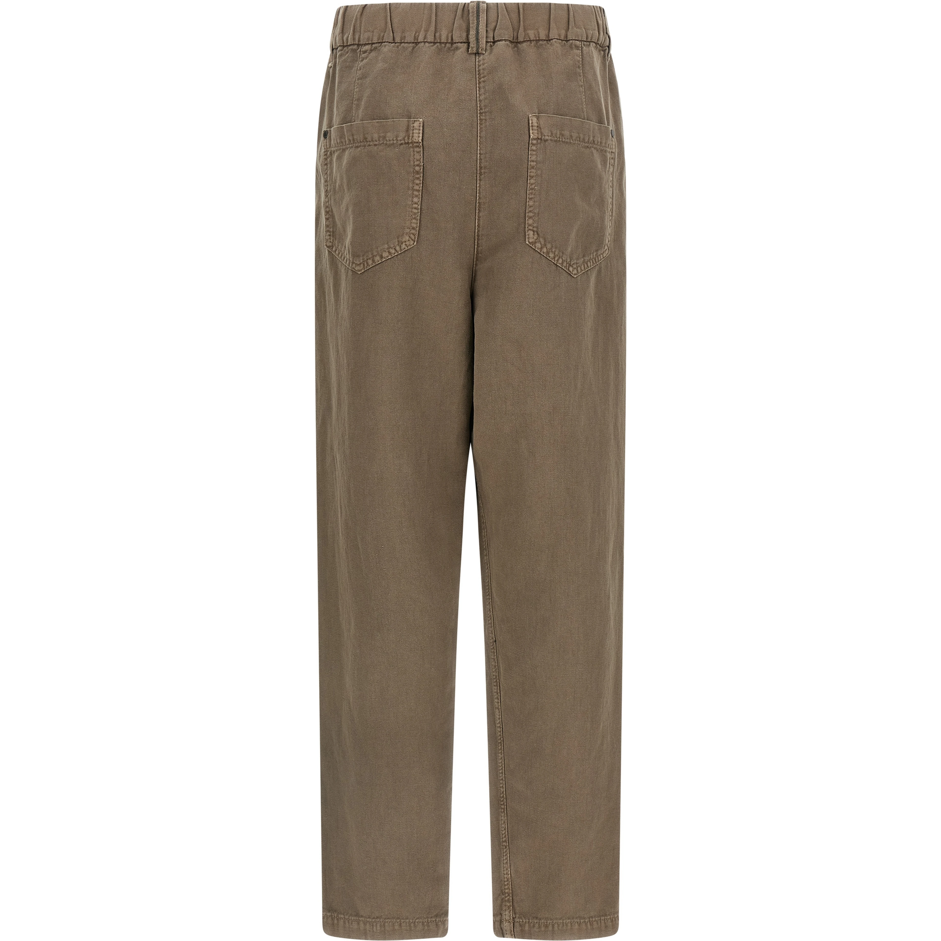 Brown Cotton Casual Pants