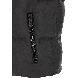 Black Polyester Sleeveless Jacket