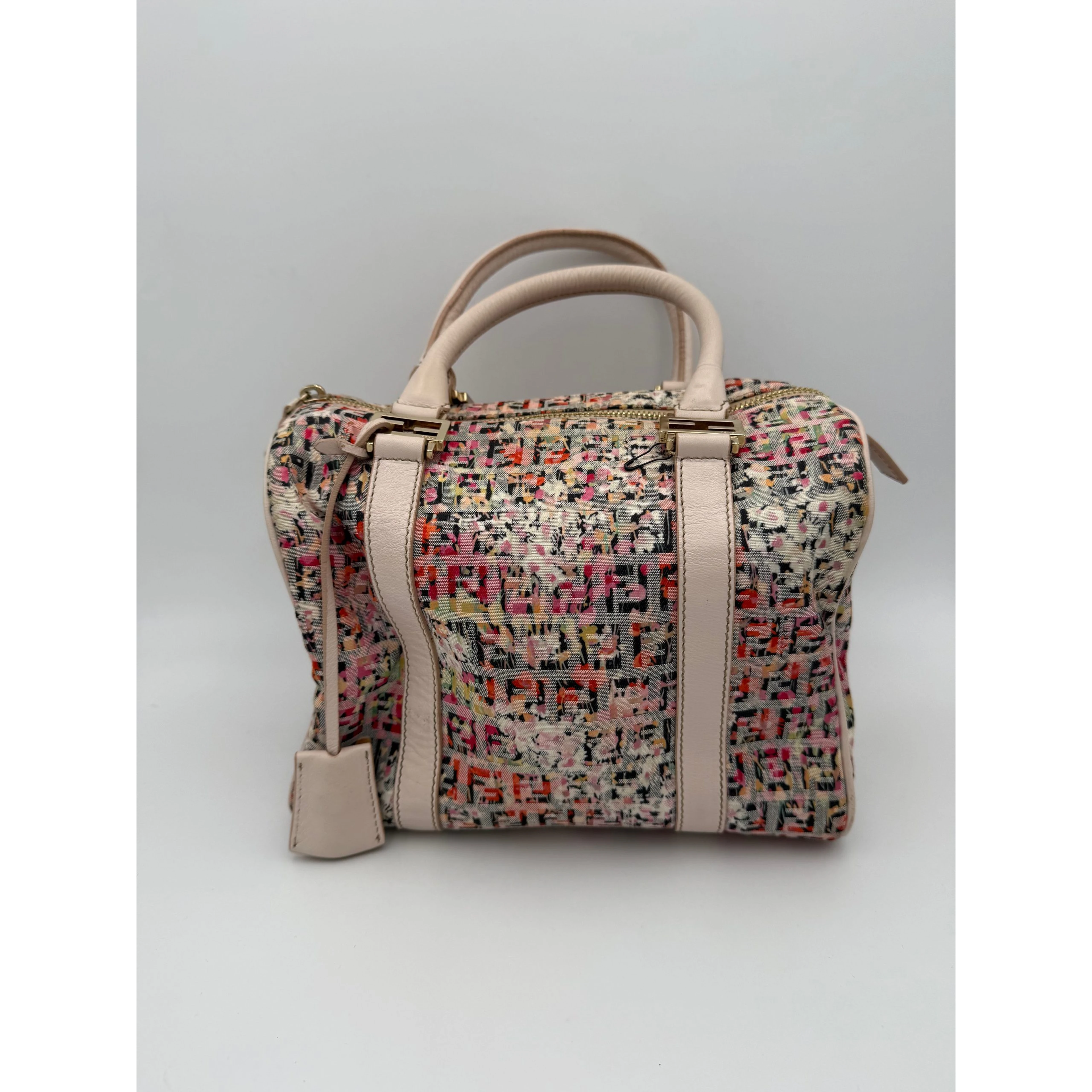 FENDI FF Canvas Flowers Handbag