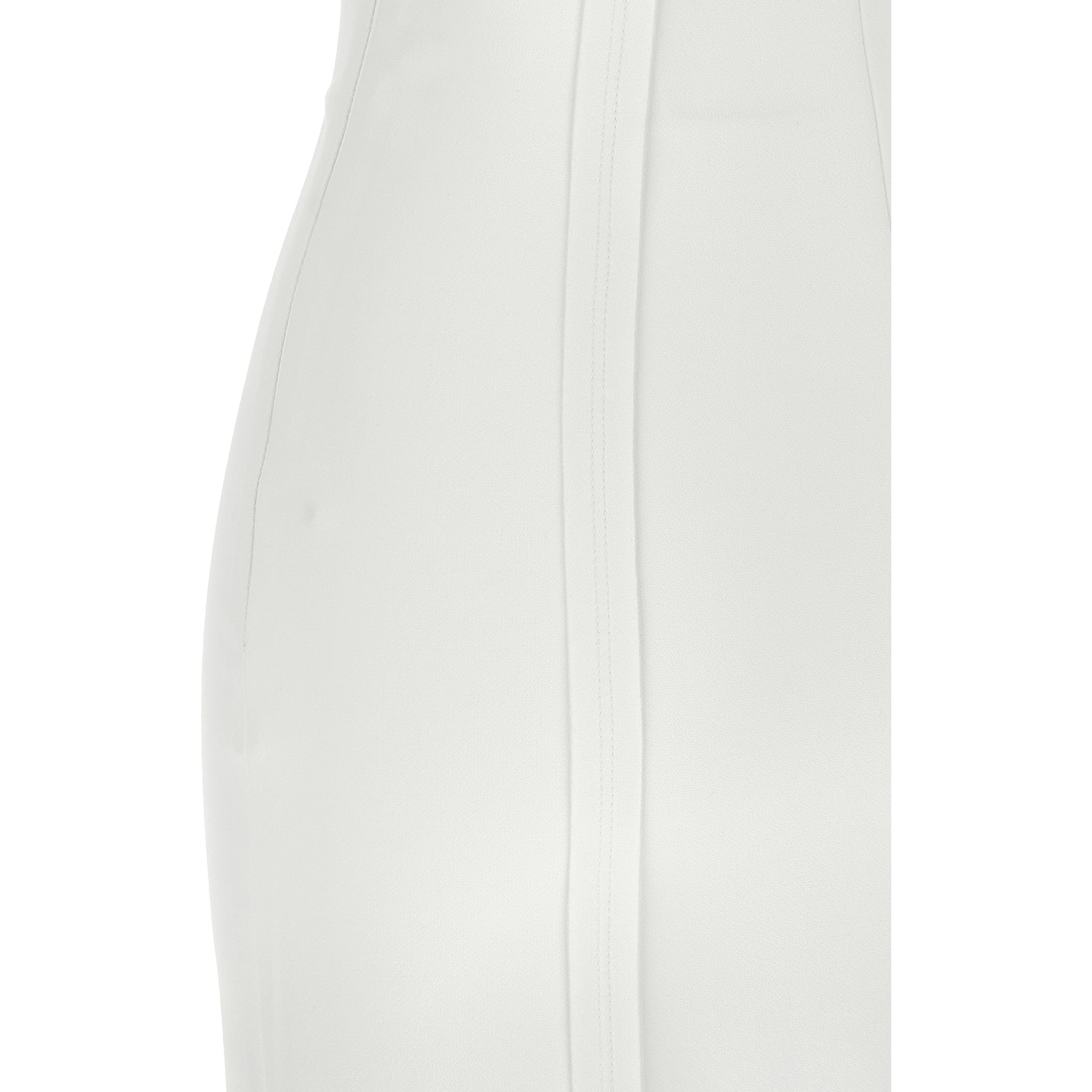 White Polyester Midi Dress