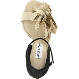 Multicolor Tencel Stiletto Heel Sandals