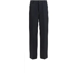 Black Cotton Casual Pants