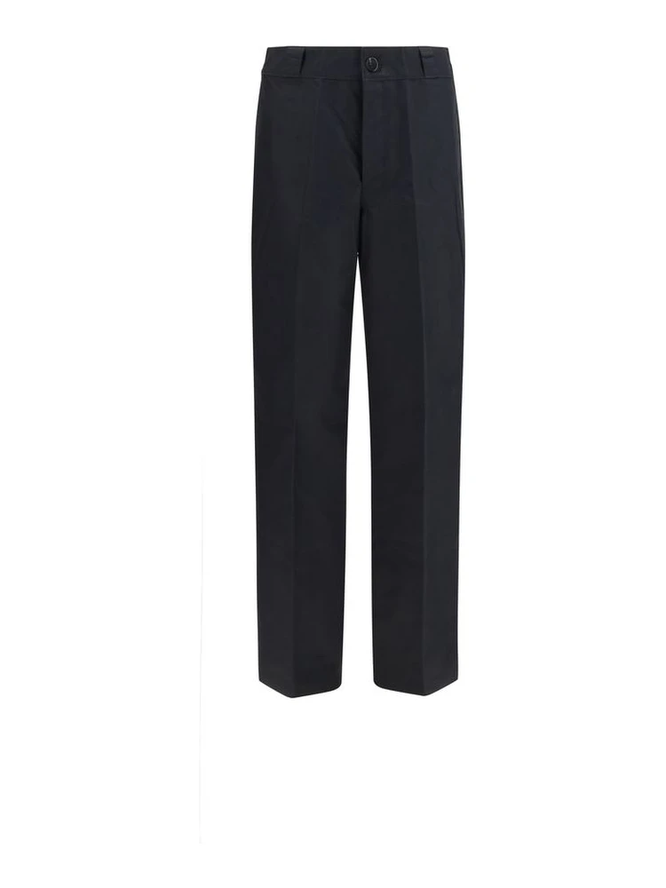 Black Cotton Casual Pants