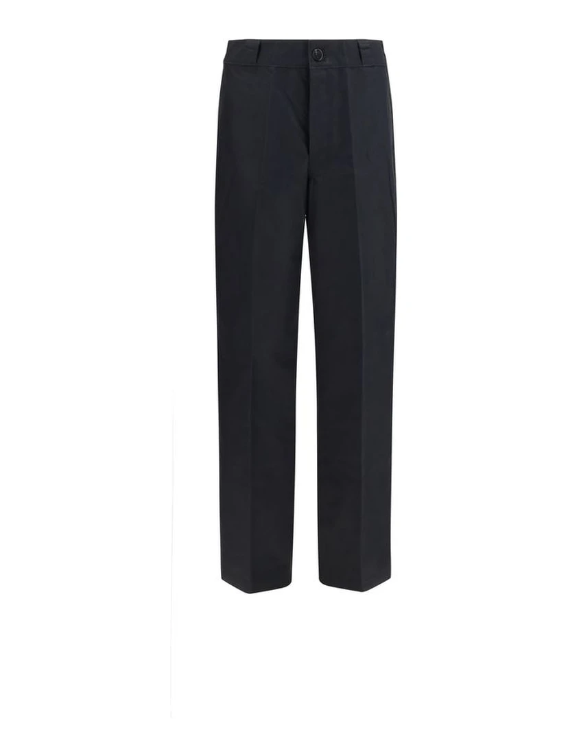 Black Cotton Casual Pants