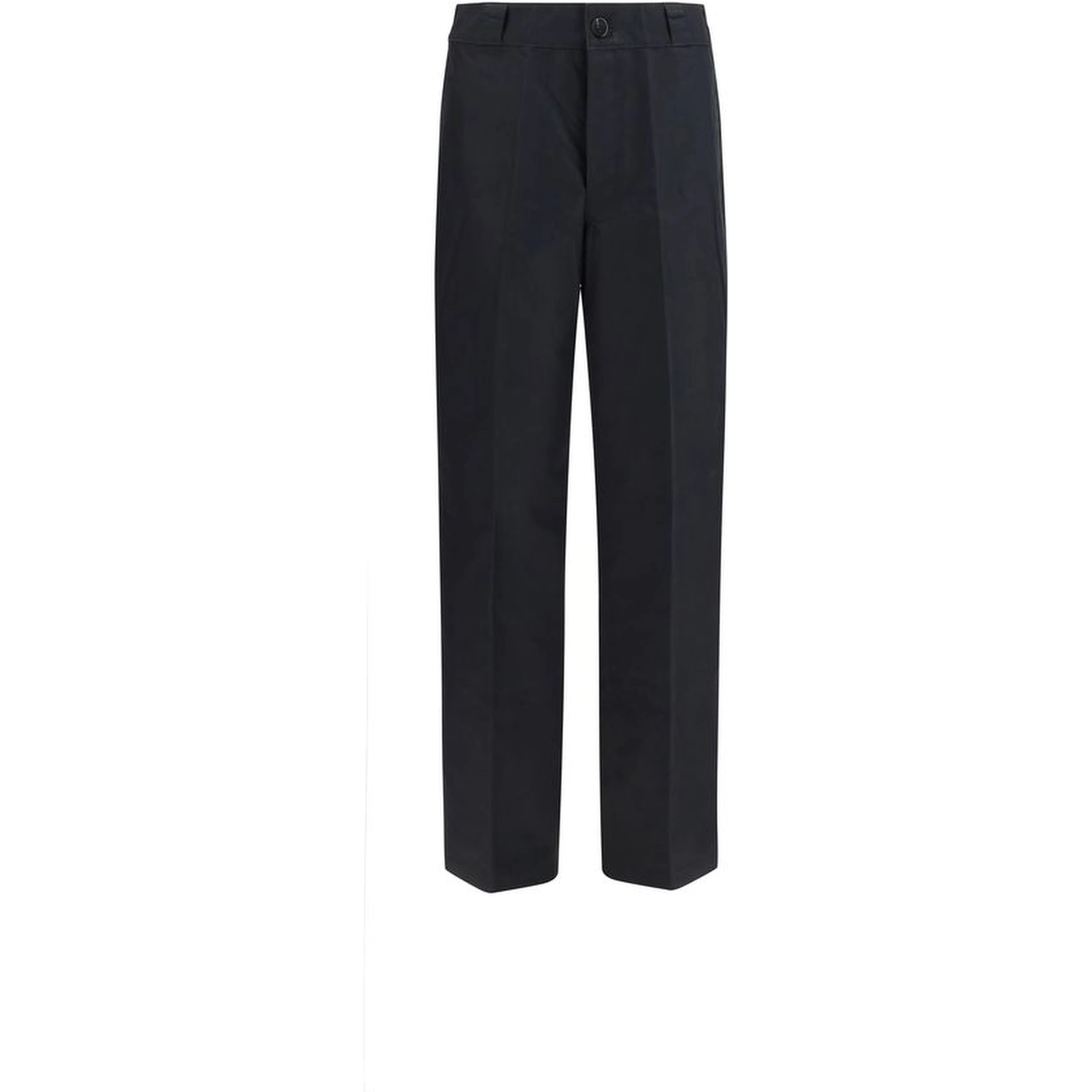 Black Cotton Casual Pants
