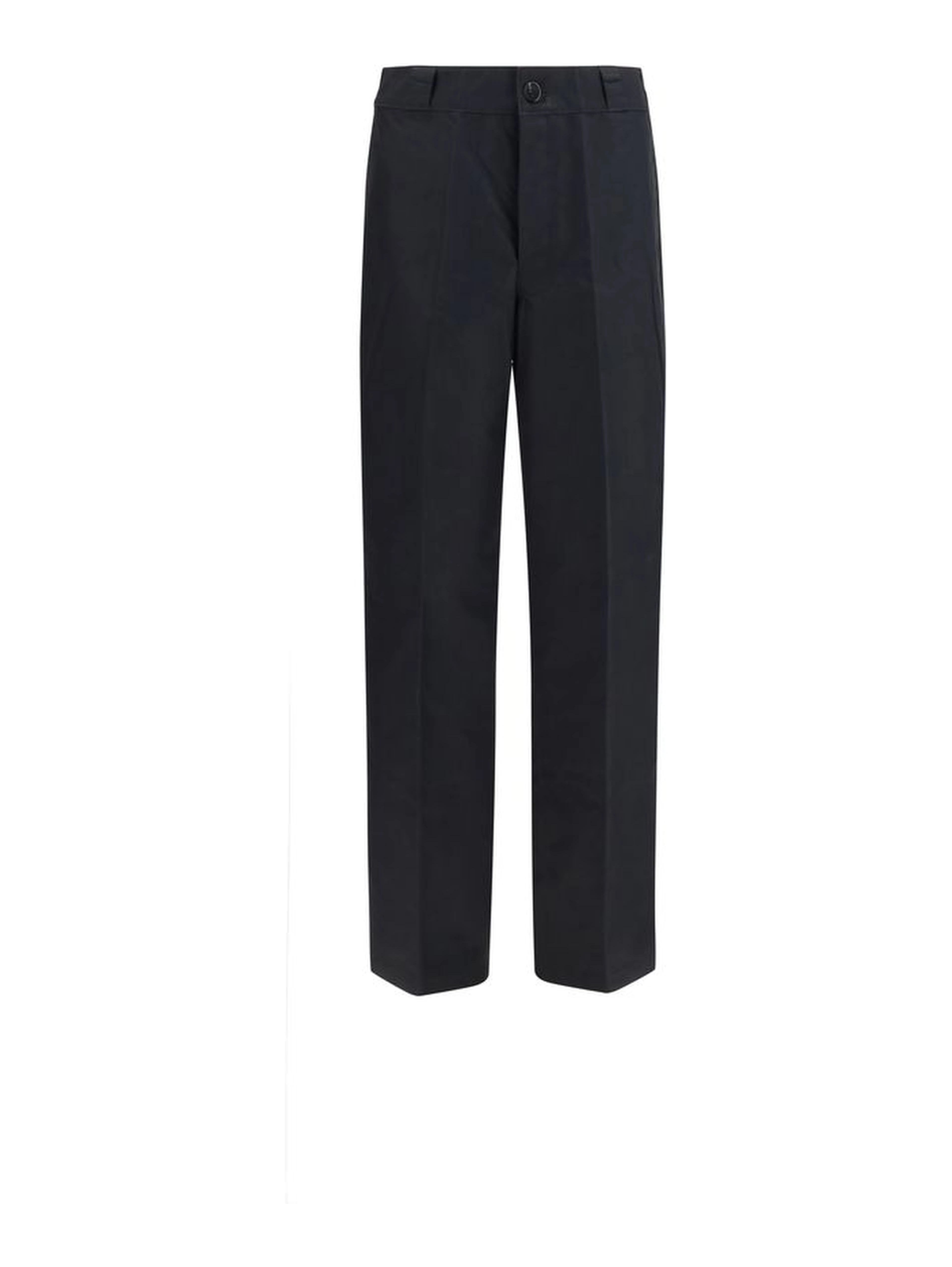 Black Cotton Casual Pants