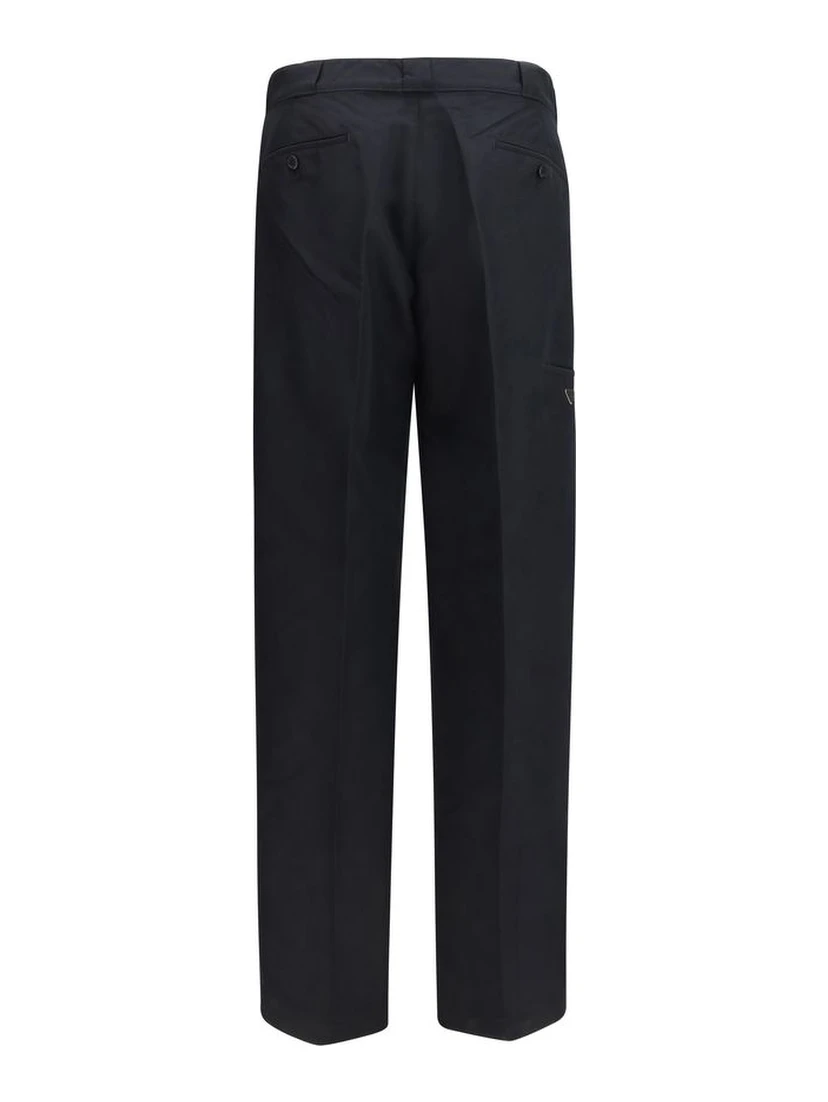 Black Cotton Casual Pants