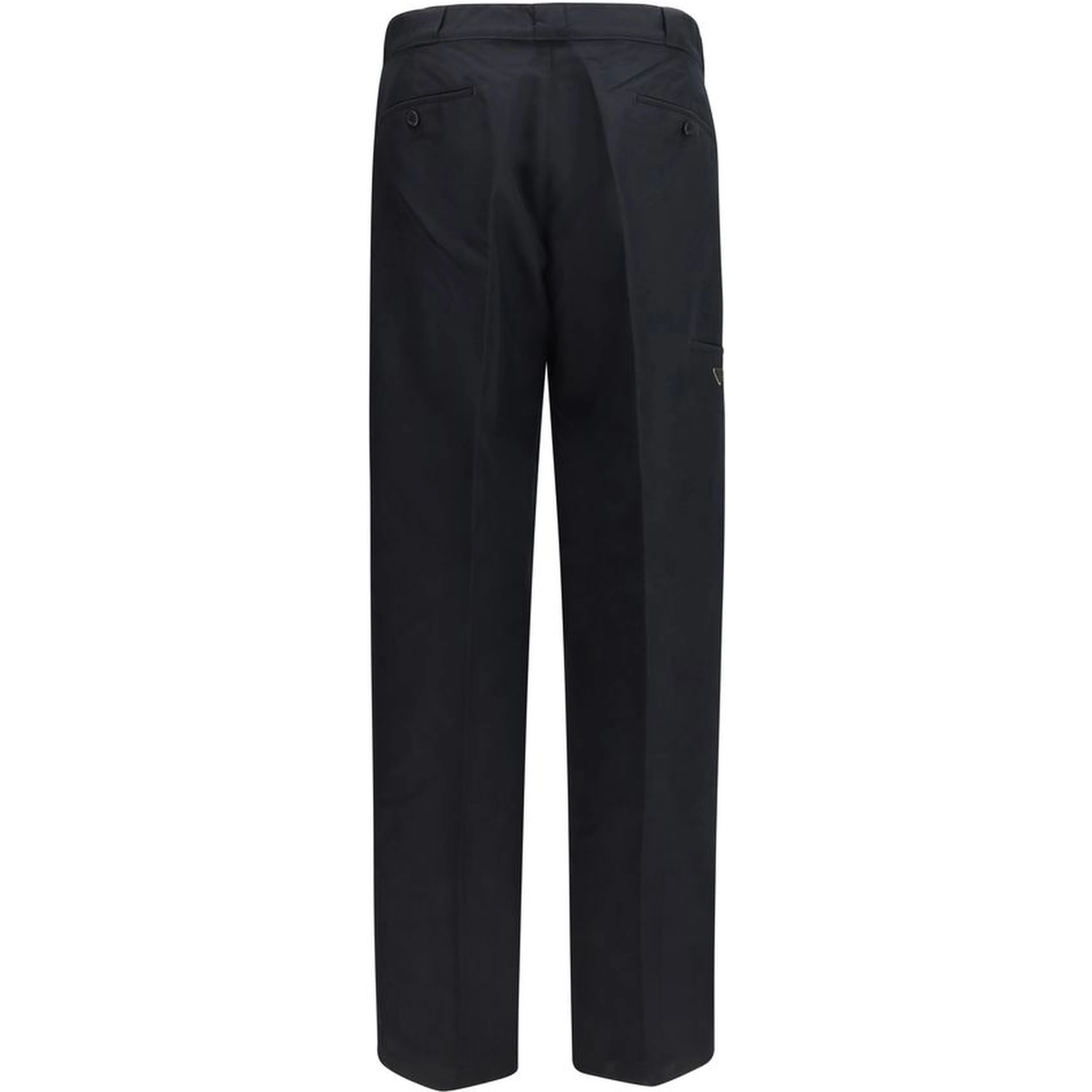 Black Cotton Casual Pants