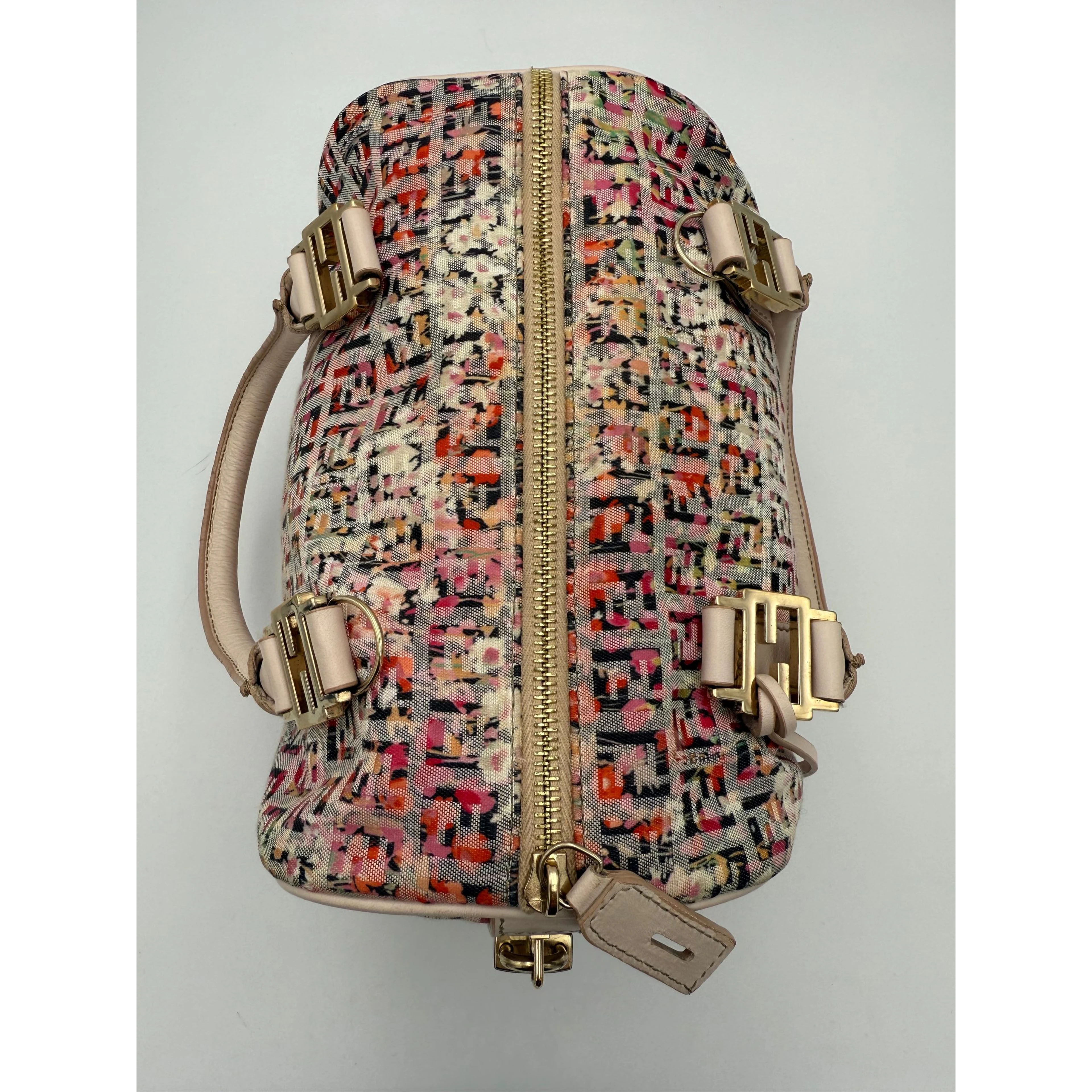 FENDI FF Canvas Flowers Handbag