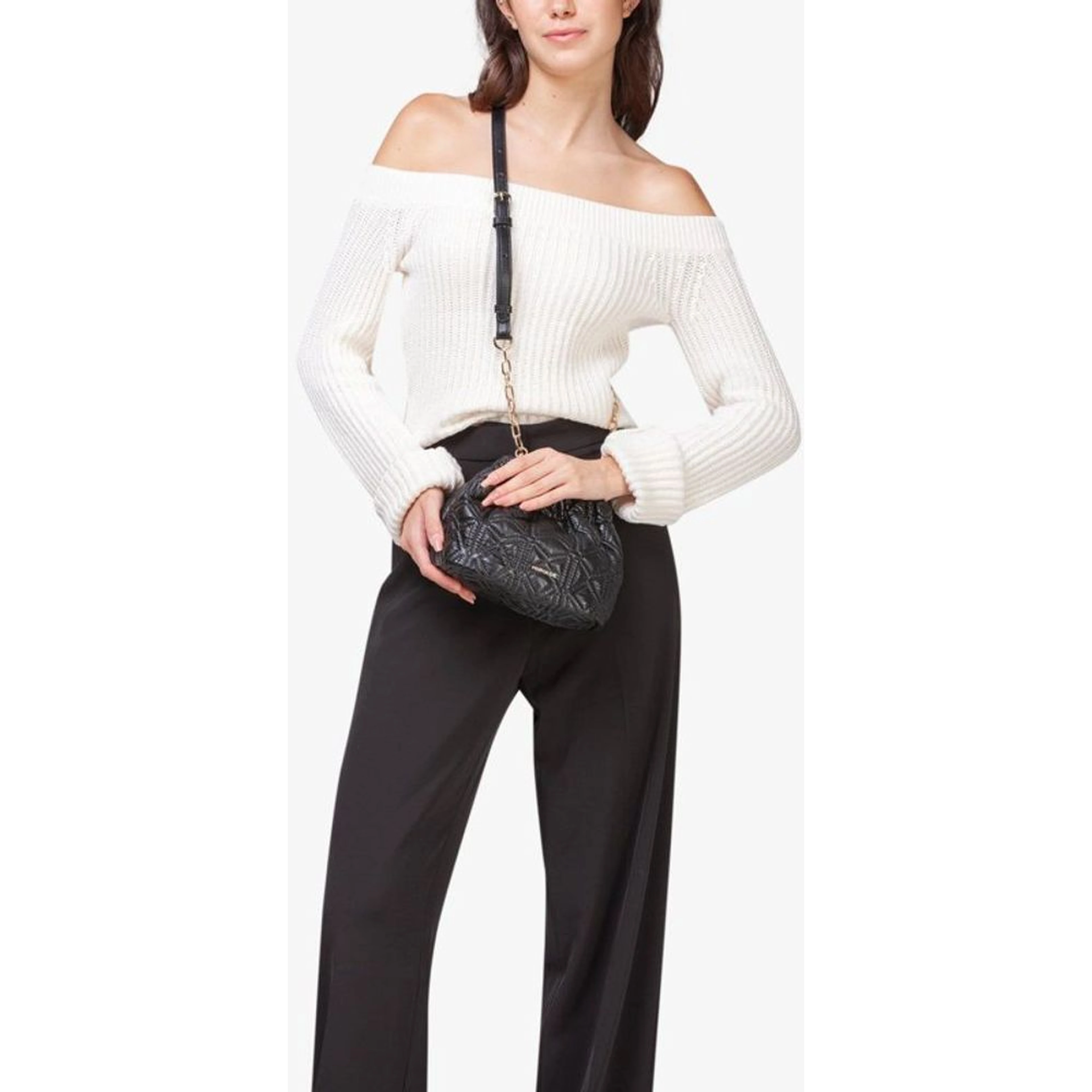 Black Polyethylene Shoulder Bag