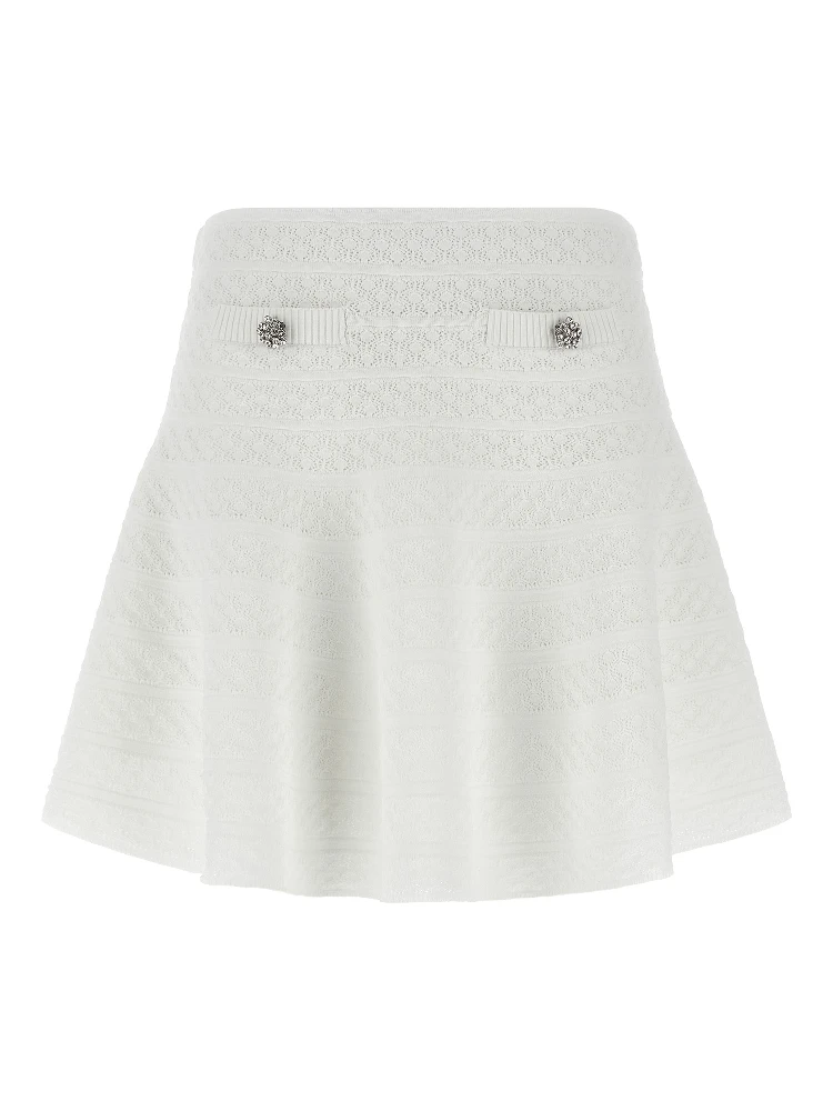 White Viscose Long Skirt