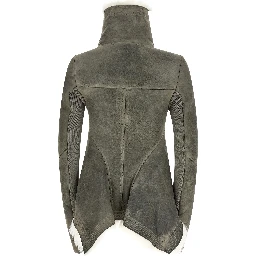 Gray Lamb Fur Leather Jacket