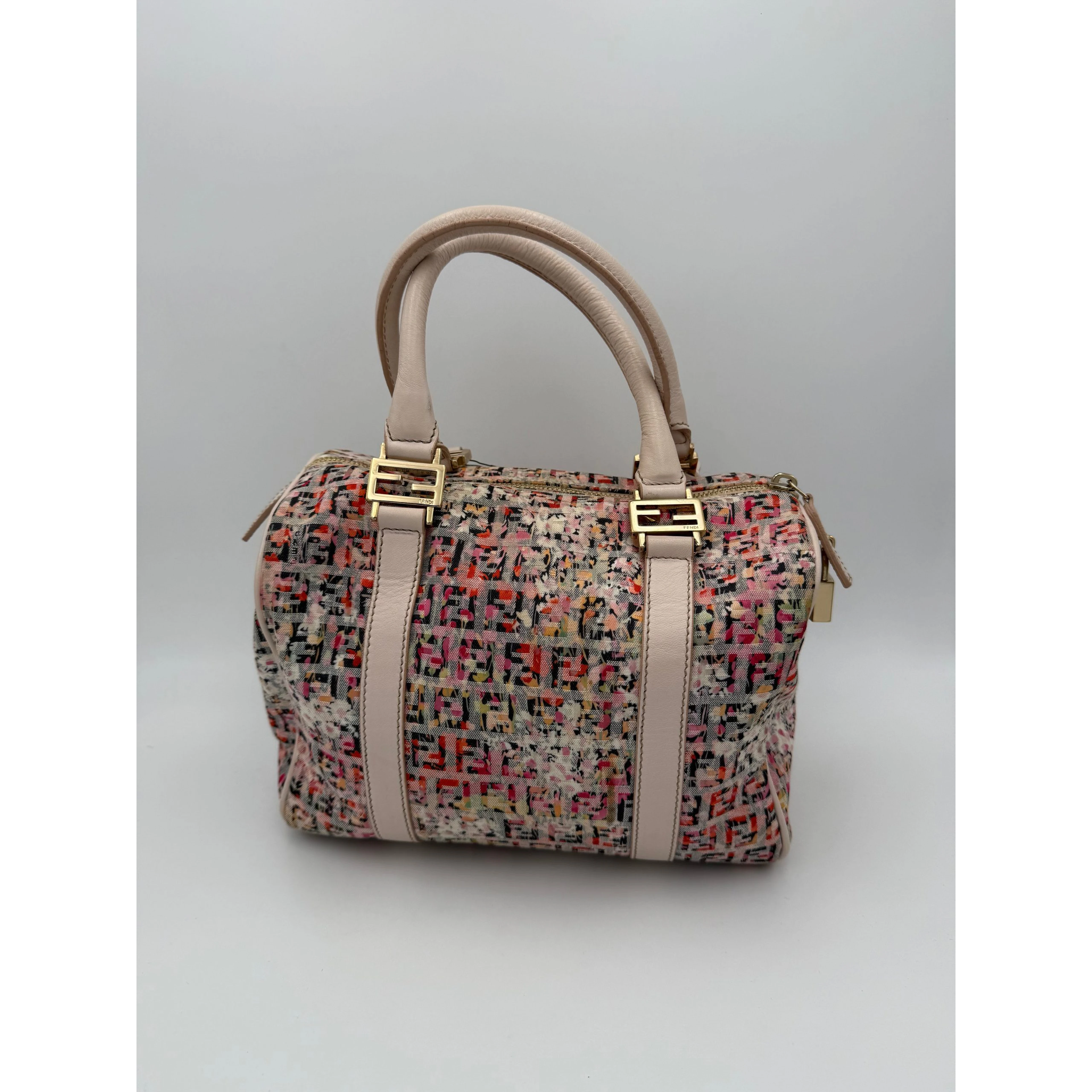 FENDI FF Canvas Flowers Handbag