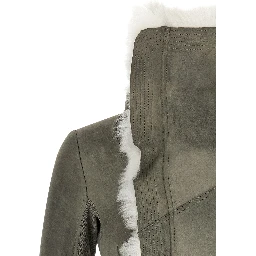 Gray Lamb Fur Leather Jacket