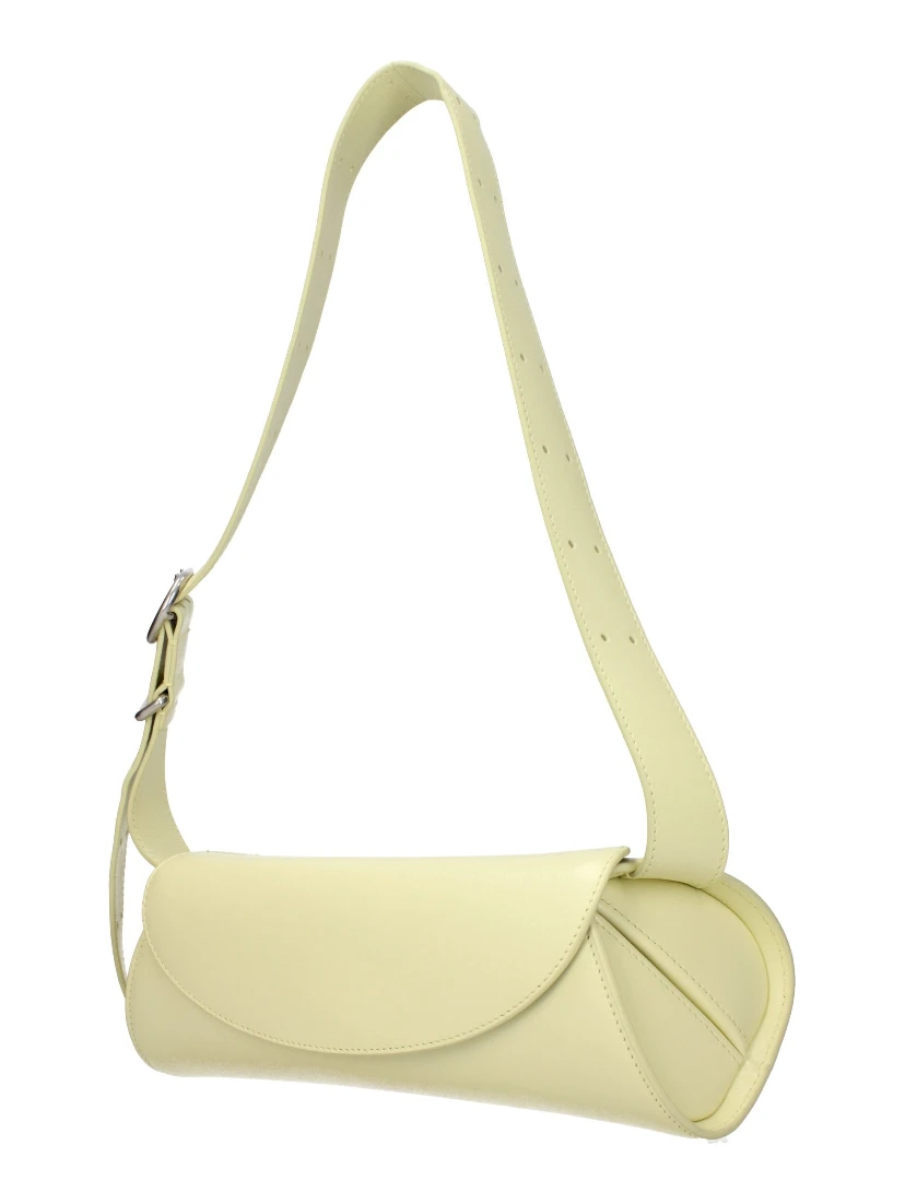 حقيبة كروسبودي جلدية صفراء