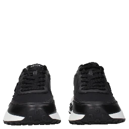 Black Fabric Athletic Sneakers