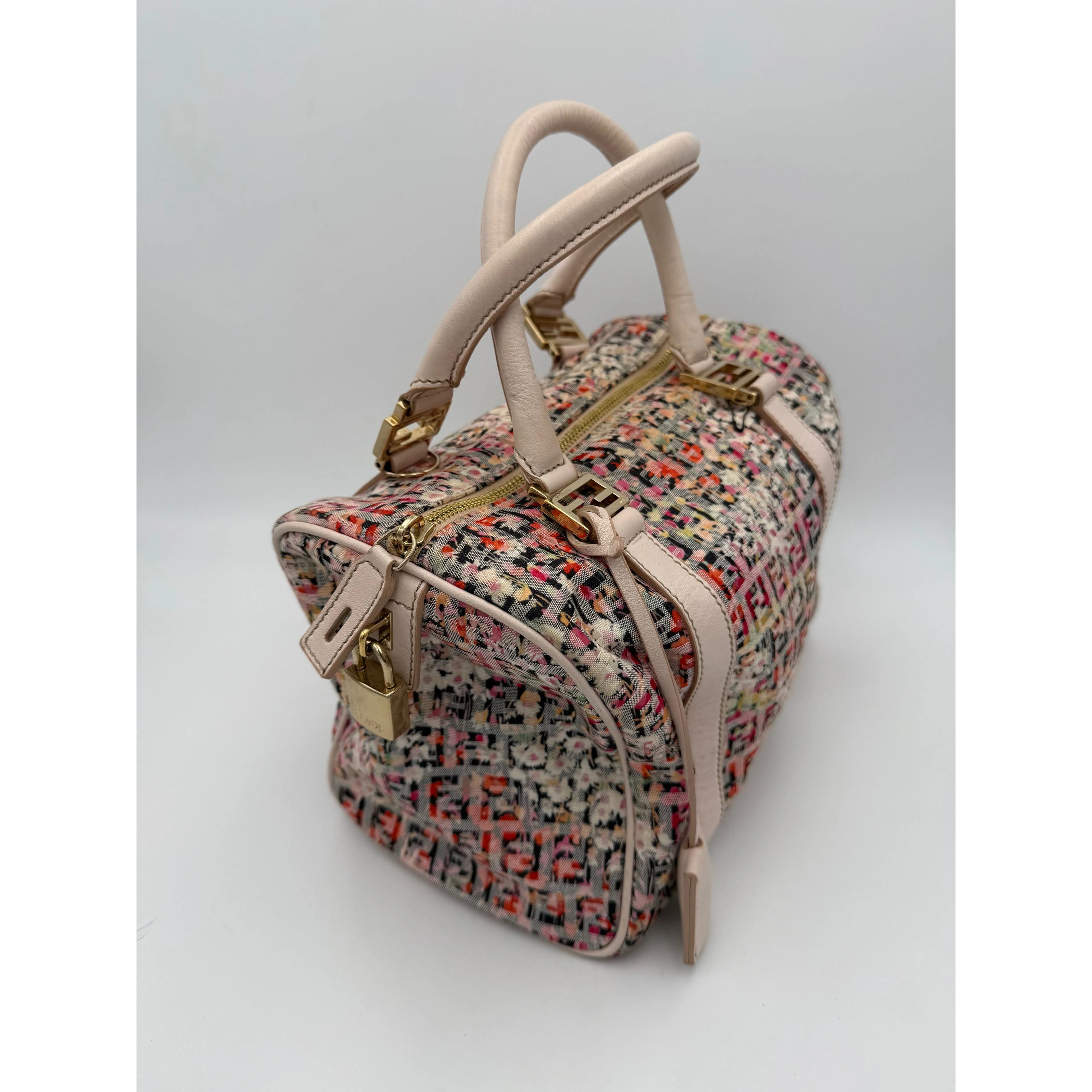 FENDI FF Canvas Flowers Handbag
