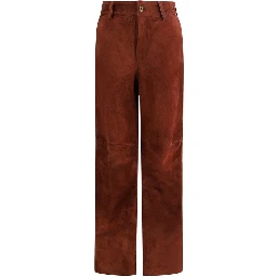 Bordeaux Leather Casual Pants