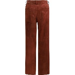 Bordeaux Leather Casual Pants