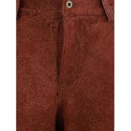 Bordeaux Leather Casual Pants