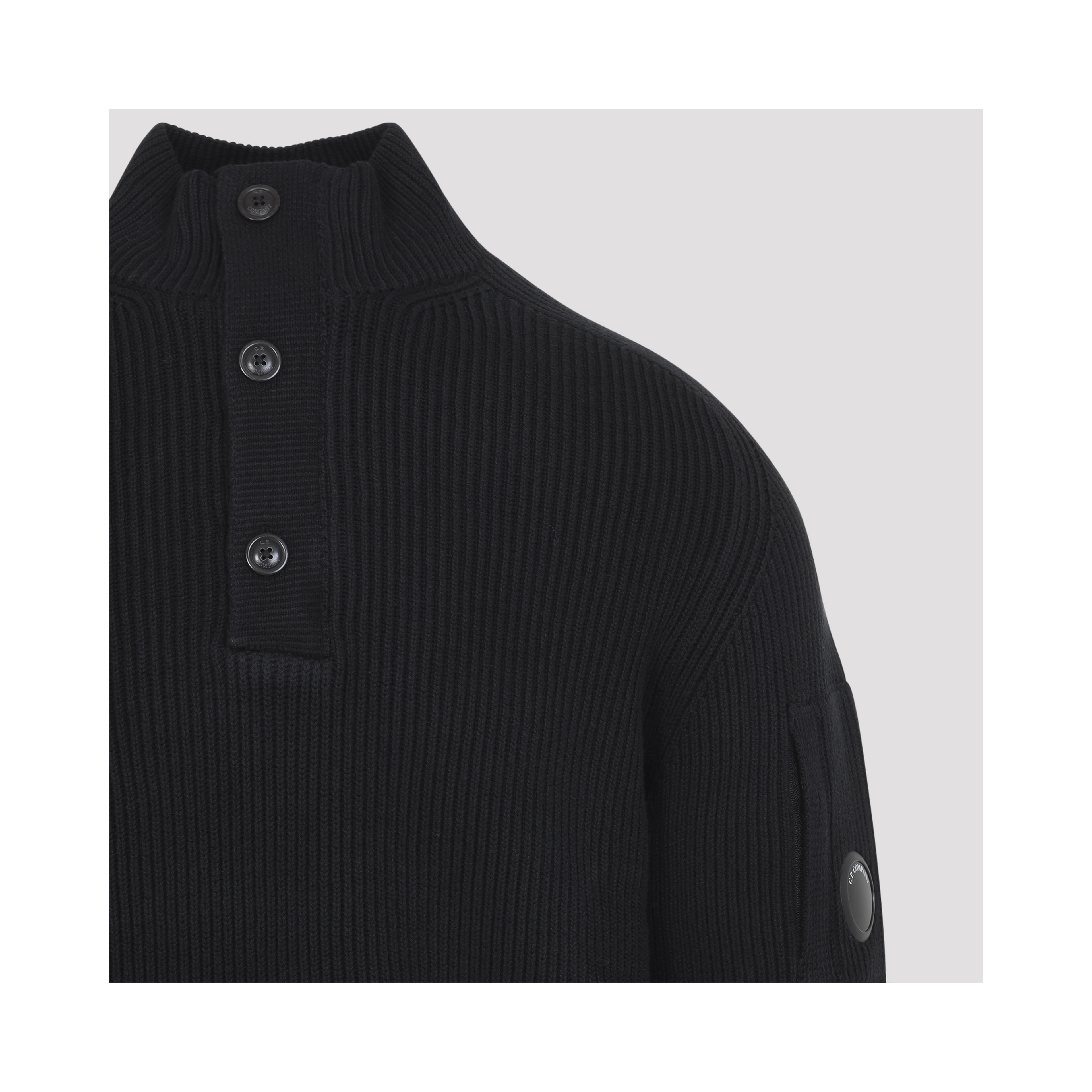 Cp Company Full Rib Half Button Crewneck