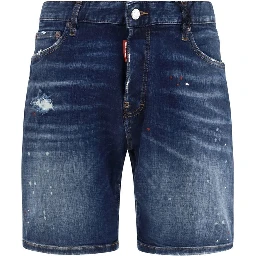 Blue Cotton Bermuda Shorts