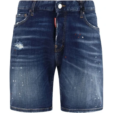 Blue Cotton Bermuda Shorts