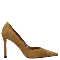 Brown Leather High Heel Pumps