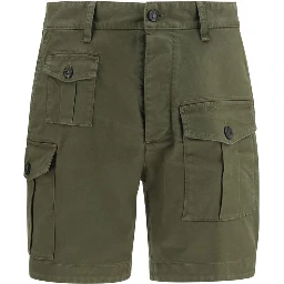 Bicolor Cotton Bermuda Shorts